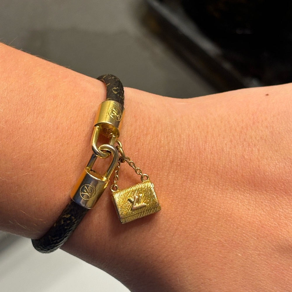 Louis Vuitton Black and Gold Bracelet